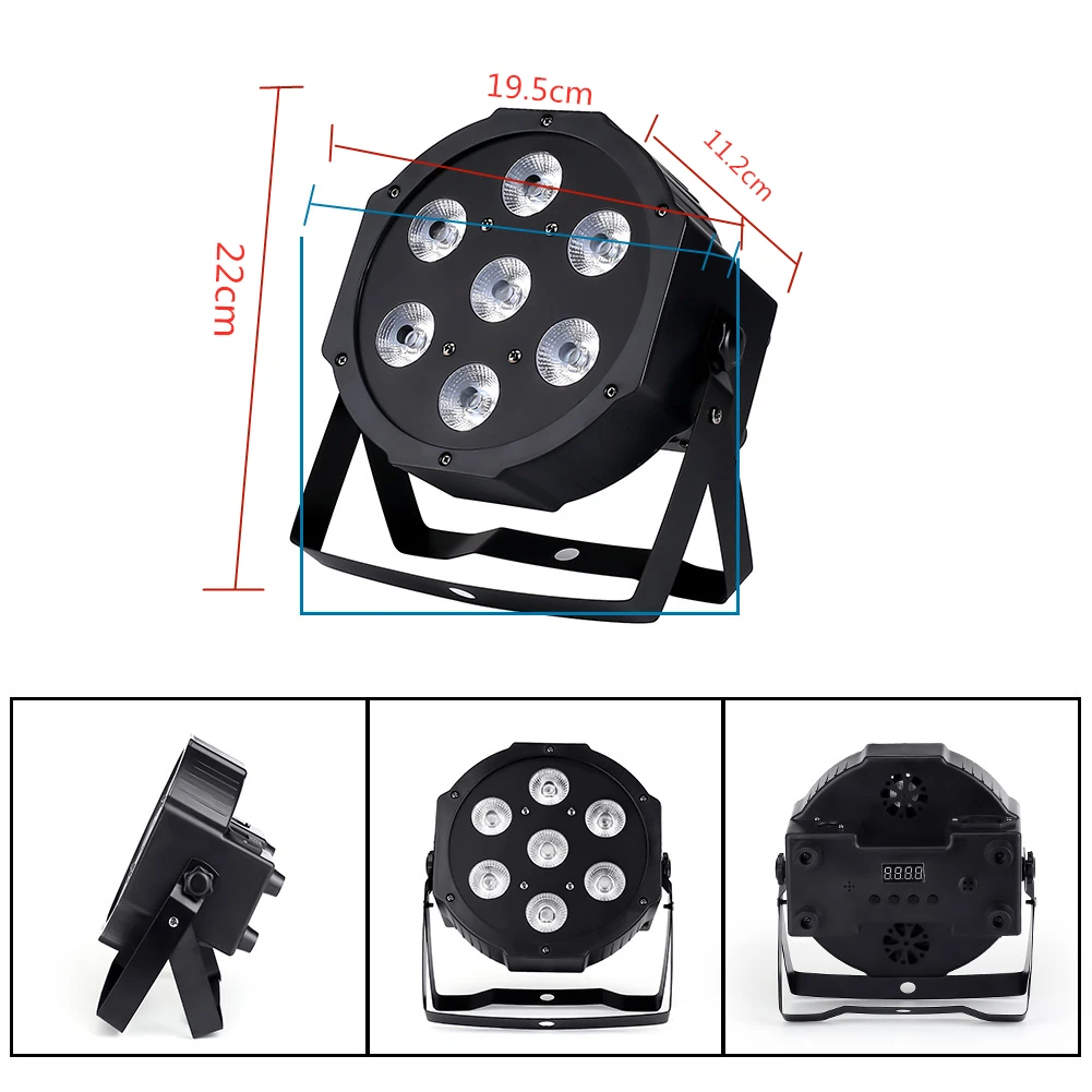 7x18W LED Flat SlimPar RGBWA UV  Light 6in1 LED DJ Wash Light Stage dmx light  Stage lighting led light with Flight Case