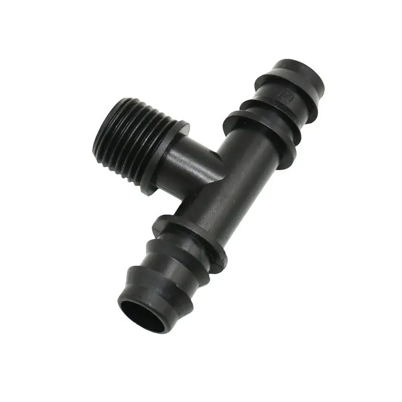 

Male thread 1/2 to 20mm hose barb tee water splitter 3/4 hose 2-way irrigation connector 25 pcs