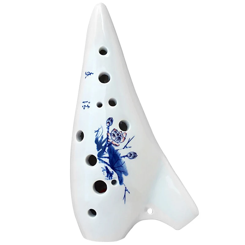 Classical Musical Instrument Ceramic Ocarina 12 Hole Kiln-fired Ceramic Alto C Painted Ocarina Flute