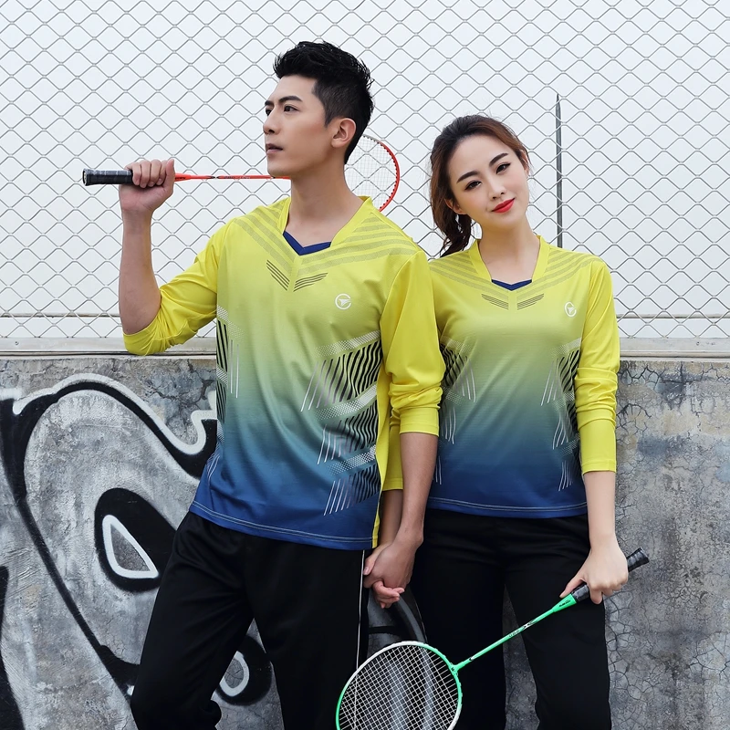 Long sleeve Badminton shirt Sportswear Tennis shirt Women/Men sports Table tennis clothes breathable exercise running shirts