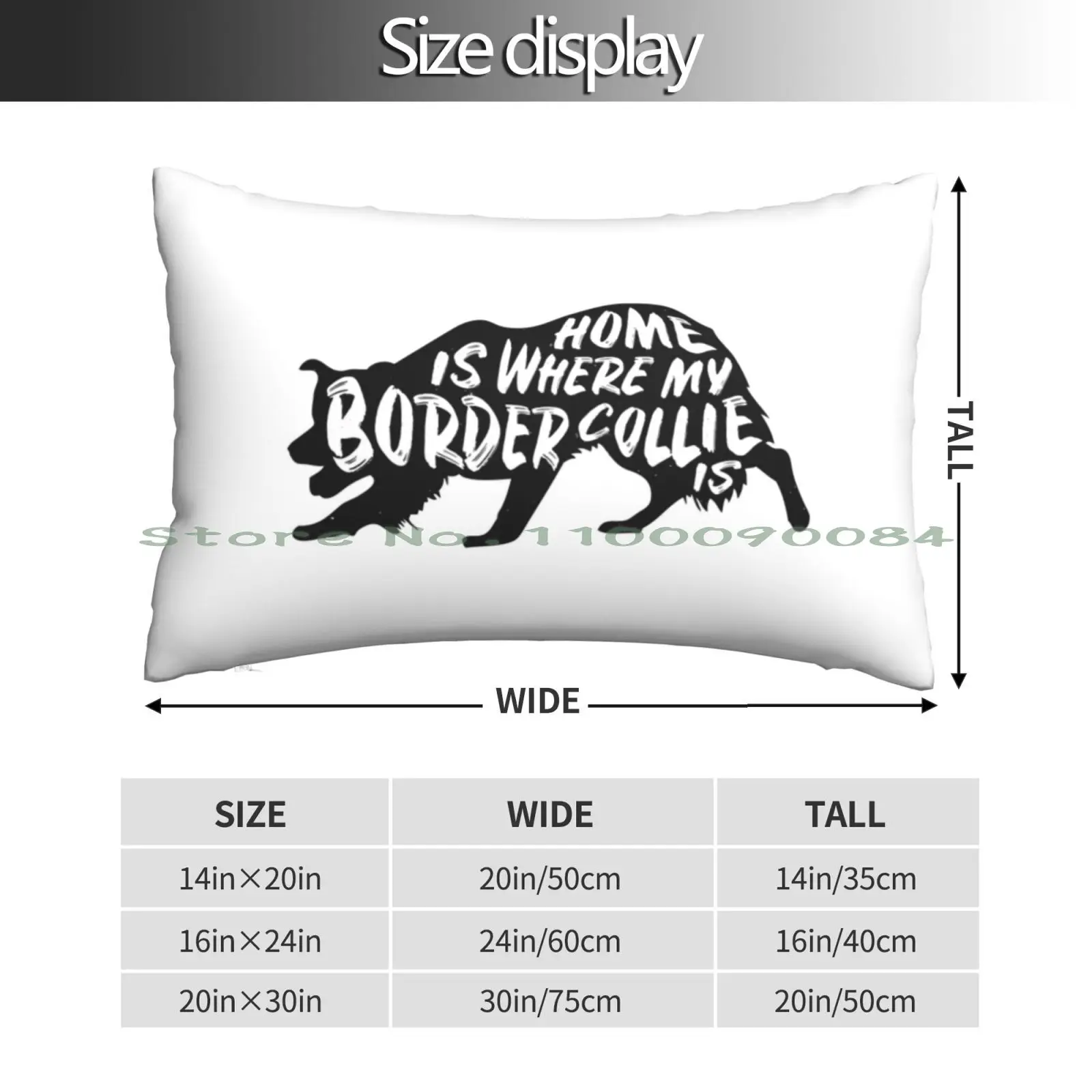 Home Is Where My Border Collie Is ( Mono ) Pillow Case 20x30 50*75 Sofa Bedroom Gazoo Racing Gr 2021 Yellow Sports Car Vehicle