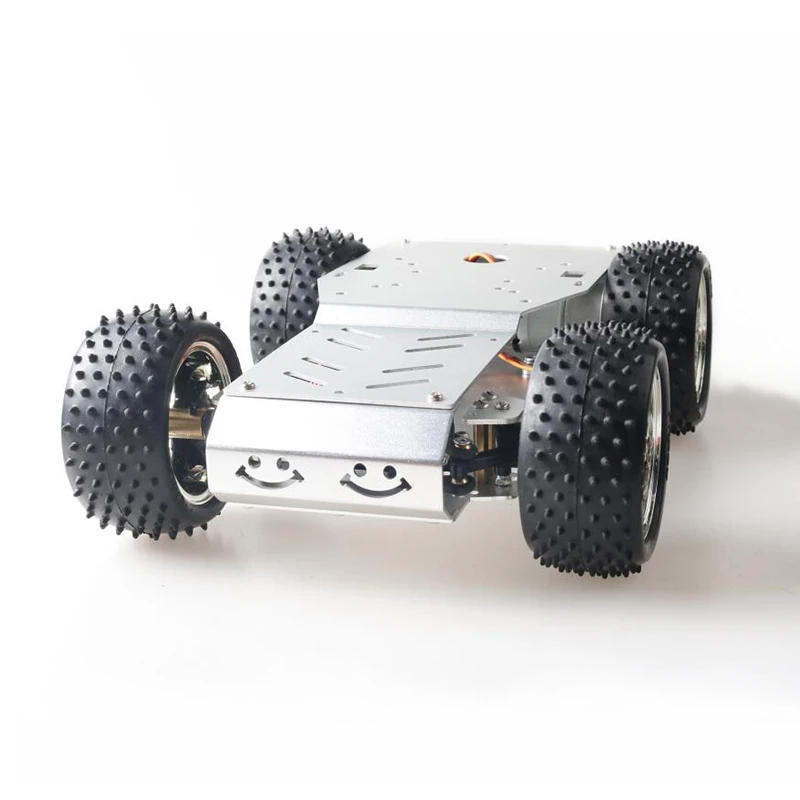 Kit Motor and Servo Metal Smart Chassis Car Robot Platform with 85mm Rubber Wheels DIY Toy for Arduino Education and Maker