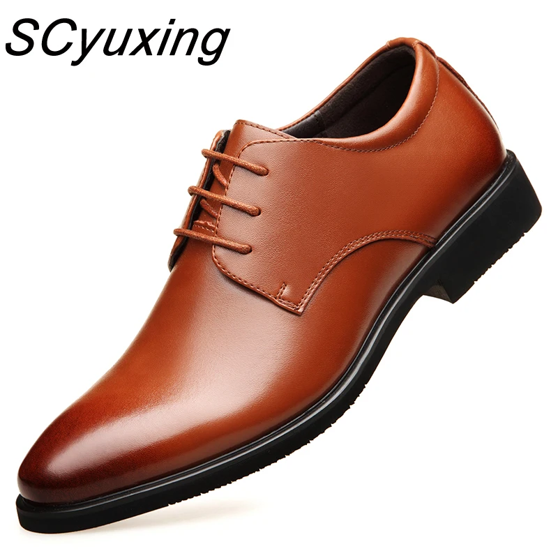 2024 Man Cow Leather Shoes Rubber Sole EXTRA Size 47 Man Office Business Dress Leather Flats Man Split Leather Wedding Shoes