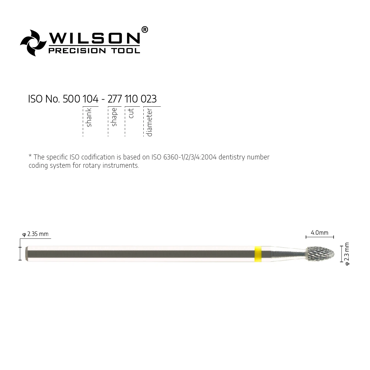 WILSON PRECISION TOOL 5000118-ISO 277 110 023 Tungsten Carbide Bur For Trimming Metal