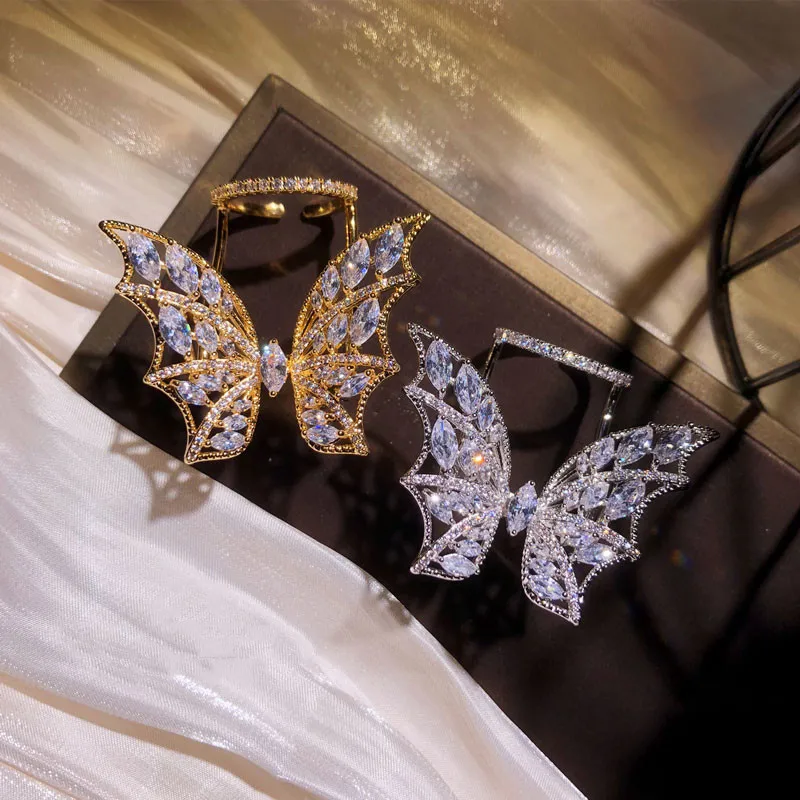 Big Butterfly Rings For Women S925 Sterling Open Size Exquisite Atmosphere Cubic Zirconia Wing Index Finger Fine Jewelry Anel