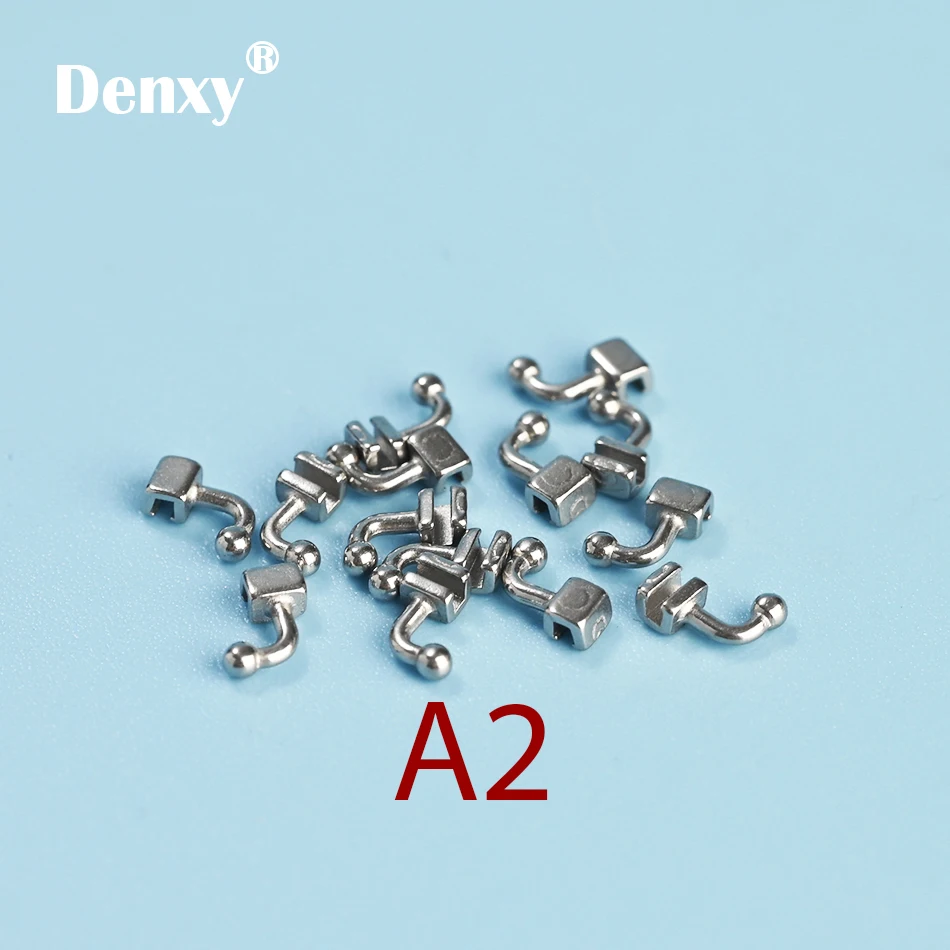 Denxy 50pcs Dental Orthodontic sliding hooks Right/Left Dental Orthodontic crimpable Hook Dental Attachments Ortho brackets