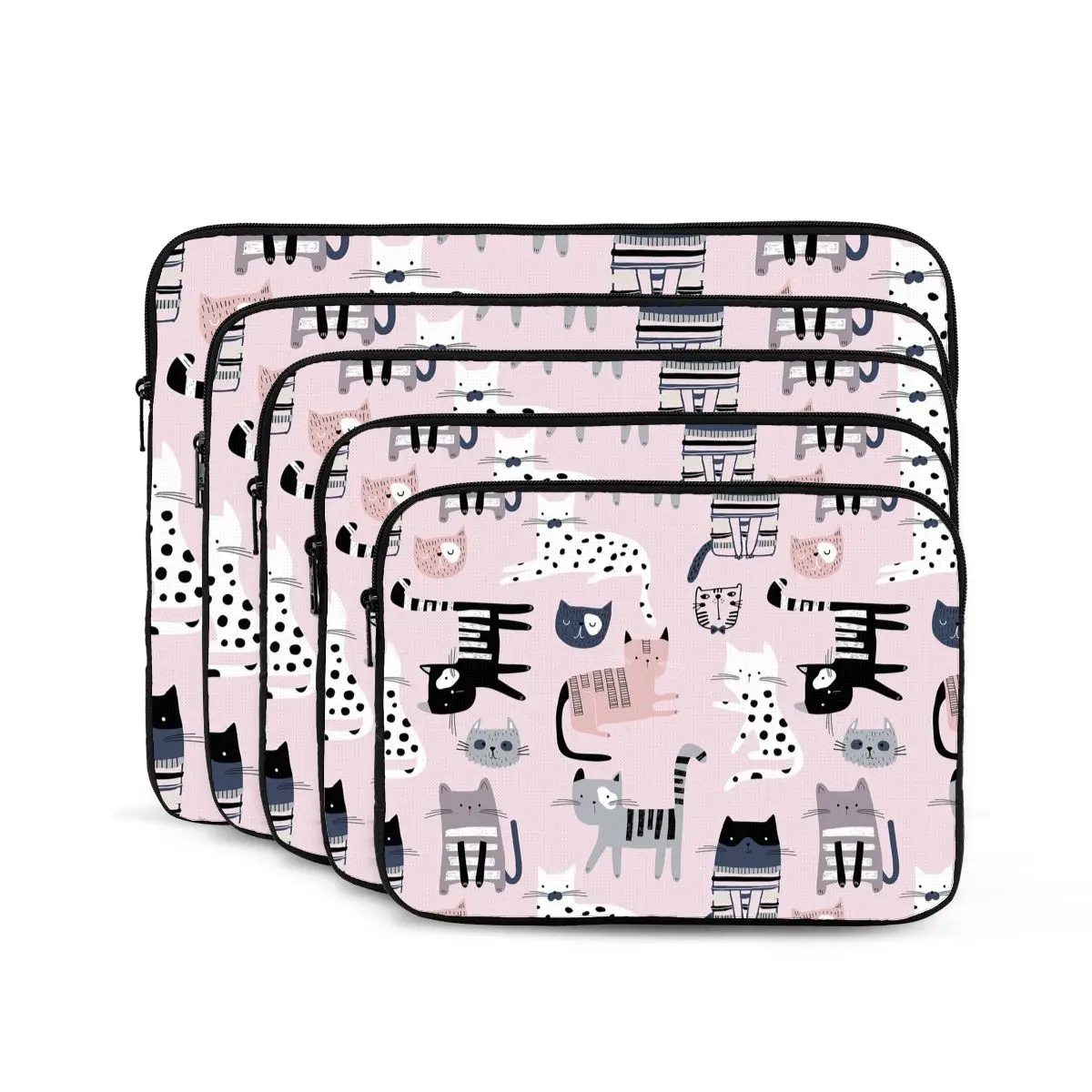 Seamless Pattern With Cute Colorful Kittens Computer ipad Laptop Cover Case Laptop Sleeve Bag Portable Cover Fundas Pouch