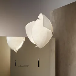 Lámpara colgante de tela de seda japonesa, iluminación Simple de estilo libre para decoración de sala de estar, luces creativas modernas para comedor, Lustre