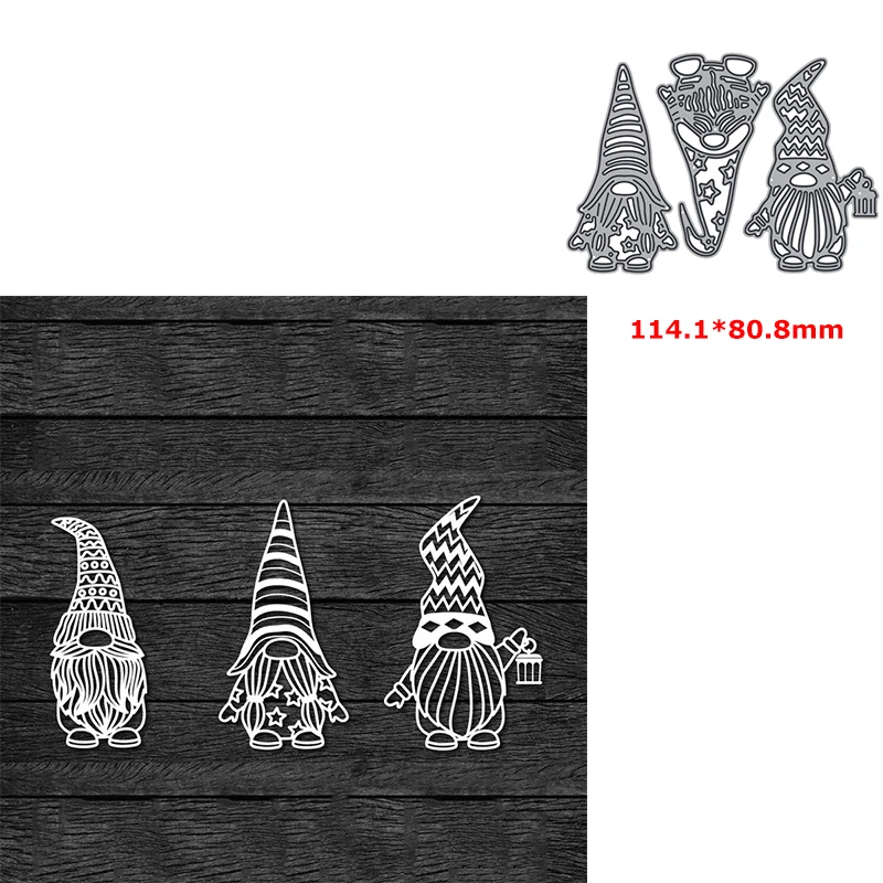 

metal cutting dies 3pcs gnome elf die cut DIY paper craft knife mould blade punch stencils embossing dies 2021 new