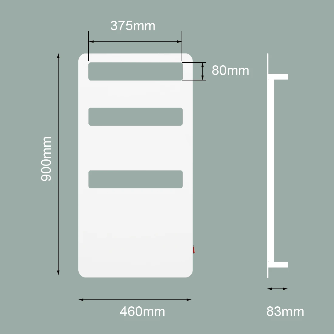 Byecold Electric Towel Dryer 130W Wall Mounted Towel Rack with On/Off Switch Radiator for Bathroom