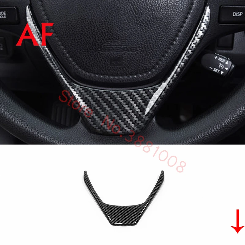 ABS Carbon Fibre For Toyota RAV4 RAV 4 2013 2014 2015 2016 2017 Car Accessories Steering Wheel Button Frame Cover Trim Styling