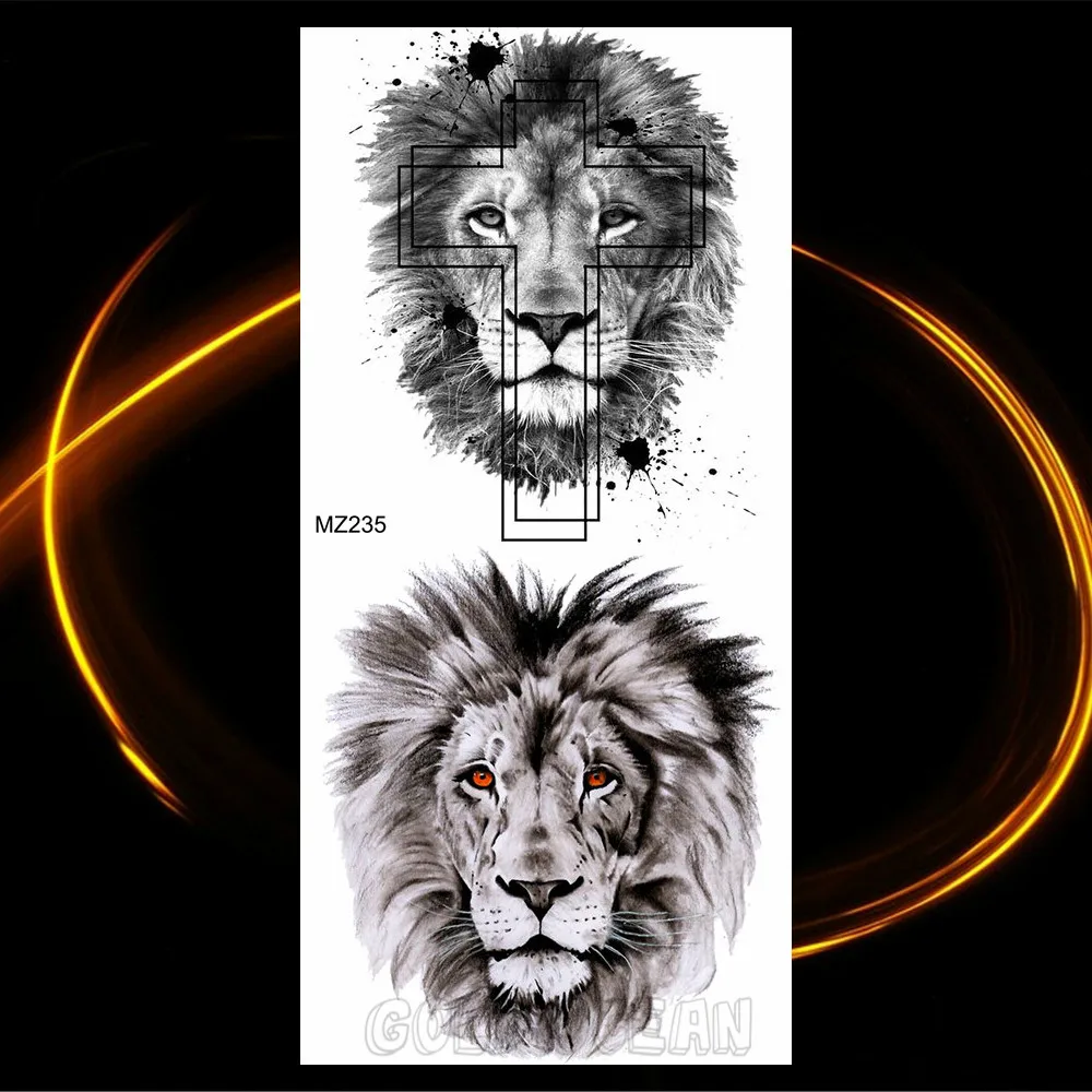 Tatouages temporaires d\'animaux pour hommes et femmes, brassards de corps, autocollant de faux tatouage, tigre, wapiti, renard, loup, aigle,