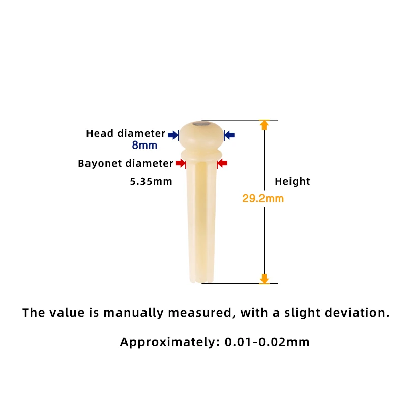 Woison    Bovine bone bleached and primary colors Acoustic guitar bridge pins，a set of 6 pieces.  Guitar  Fixed string nail