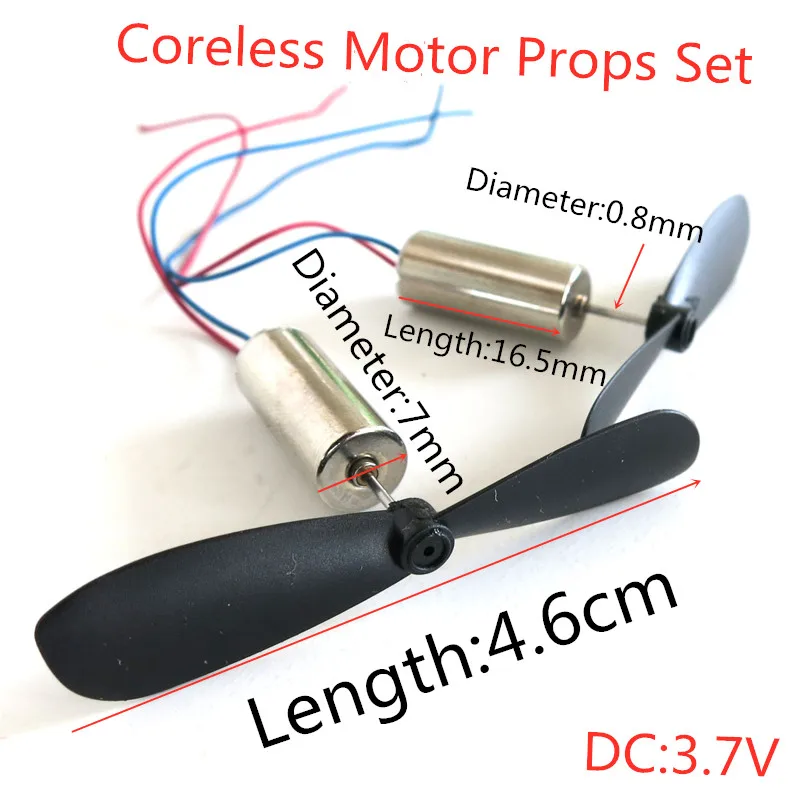 

New 716 Coreless Motor 46mm Propeller Props Power Kit for RC DIY Fixed-wing Quadcopter Airplane 7*16mm Hollow Cup Motor 3.7V