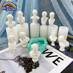 20 Styles Simulation Figure Statue Silicone Mold Goddess David Musician Greece Statue For DIY Resin Gypsum Candle Making Mould