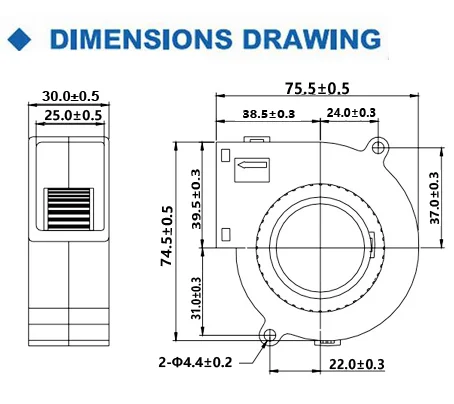 1 Pcs Gdstime DC 24V 24 Volt 75x30mm Dual Ball Bearing Brushless Cooling Fan 75mm x 30mm Exhaust Blower Fan Cooler