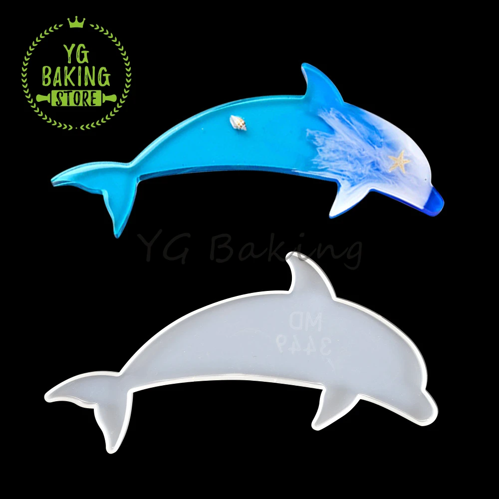 New Arrival Ocean Series Dolphin Epoxy Silicone Mold Resin Chocolate Cake Mould Cake Decorating Tools Kitchen Bakeware