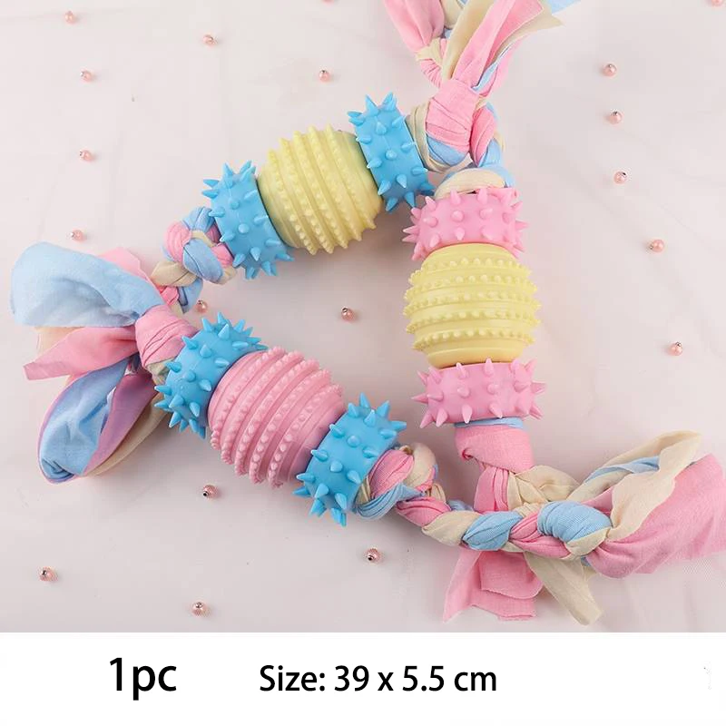 TPR Knot Brinquedos para Cães Pequenos, Resistente a mordida, Limpeza de dentes molares, Suprimentos para treinamento para cães, Acessórios