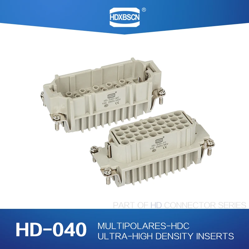 HDXBSCN Industrial rectangular heavy duty connector HDC HD-040 core 10A 250V waterproof aviation Plug Socket