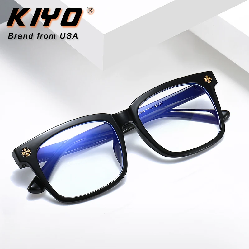 KIYO Brand 2020 New Women Men Vintage Anti Blue Light Optical Frame PC Eyeglasses Frames Square Spectacles Glasses 8313