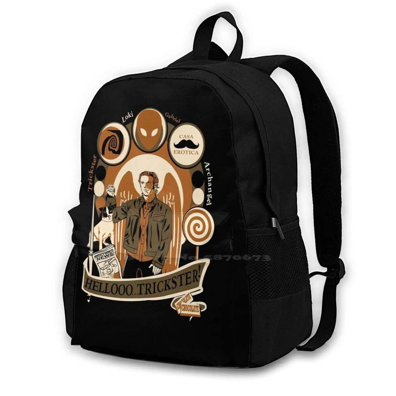 

Archangel Gabriel Crest School Bag Big Capacity Backpack Laptop Supernatural Gabriel Trickster Archangel Spn Richard Speight Jr