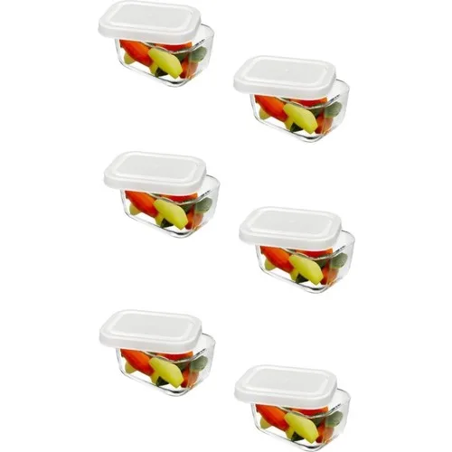 Pasabahce 6 Piece Glass Storage Container 420 Cc. Cover Glass Storage Container 4 Pcs Breakfast 220 cc Kitchen Dining Enclosure Box Glass