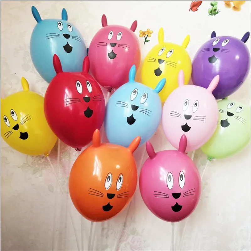 15 szt. Kolorowe gumowe końcówki królika helowego 12-calowy balon zwierzęcy Dekoracja urodzinowa dla dzieci na rocznicę