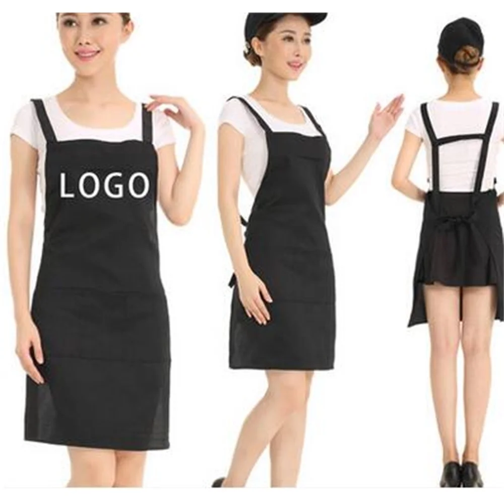 

20pcs Apron Custom Printing Restaurant Kitchen Anti - Oil Gowns Adult Cute Waiter Overalls Aprons