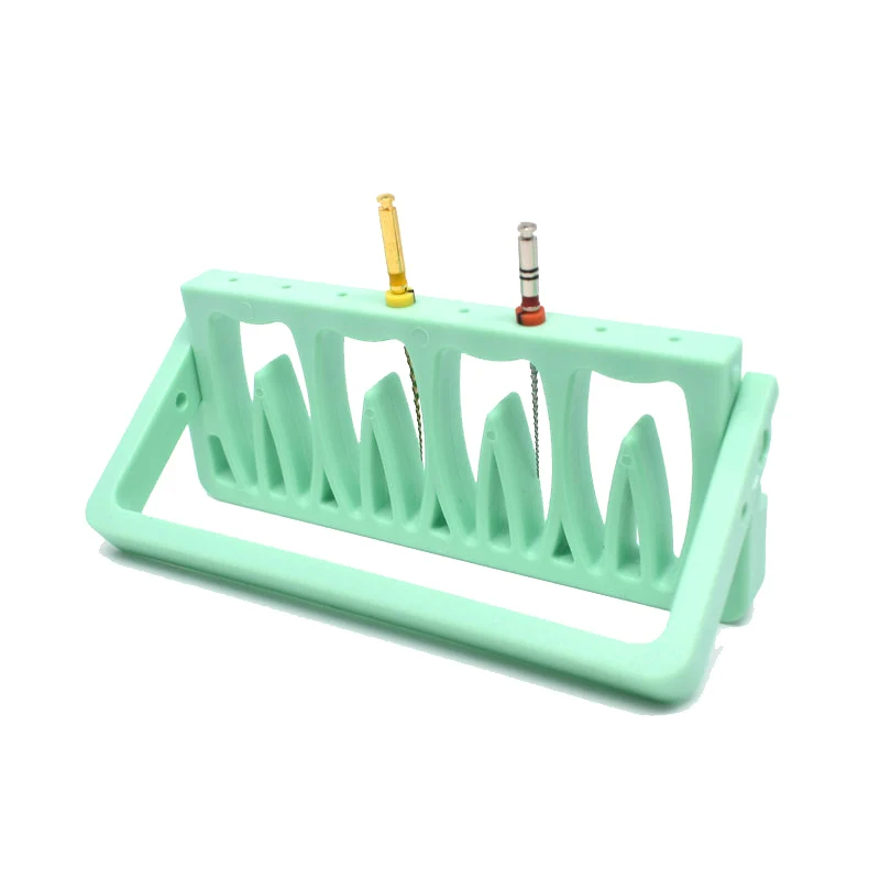 

Dental Endo Files Holder Stander Root Canal Files Green Disinfection Rack Instrument Dentist Tool 8 Hole