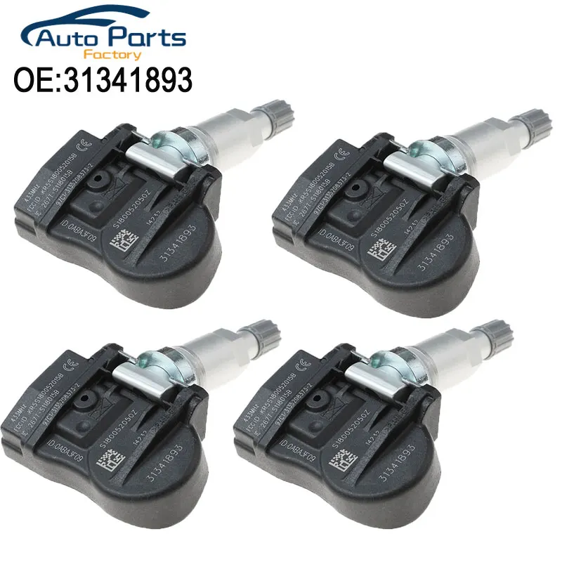 

4PCS 31341893 TPMS Sensor Tire Pressure Sensor For Volvo C30 C70 S40 S60 S70 S80 V40 V50 V60 XC60 XC70 XC90 31341171 313418930