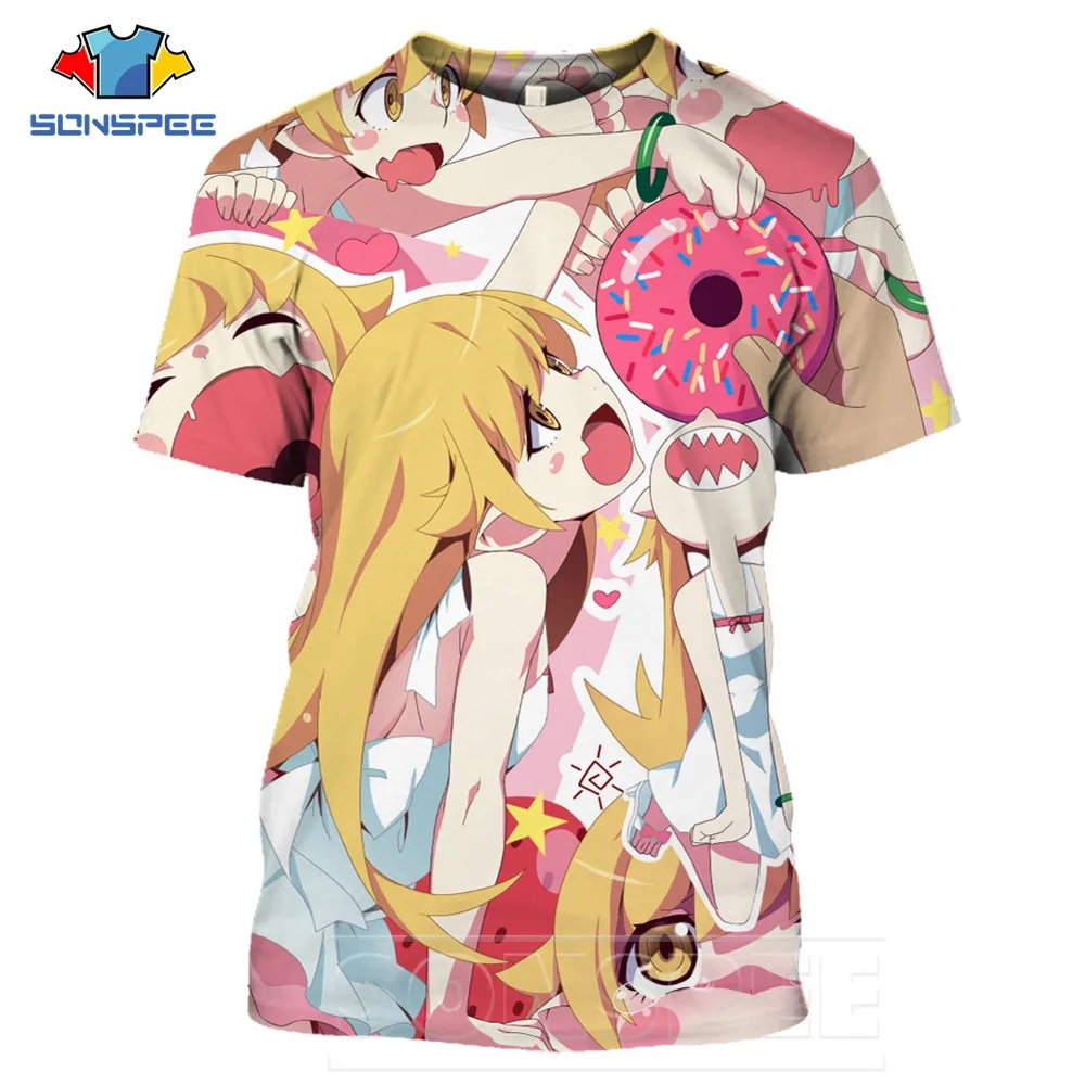 SONSPEE Anime 3d Print Sexy Girl  T Shirts Streetwear Men Game Kawaii Girl Women Fashion T-shirt Takuo Harajuku Street Top Tee