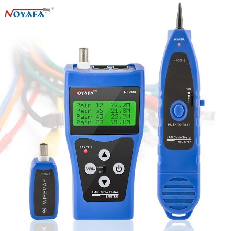 

NF-308 NOYAFA Line tester Measure Network LAN Cable Length Cables Continuity Test Wire Tracker RJ45 RJ11 Ethernet Cable Tester