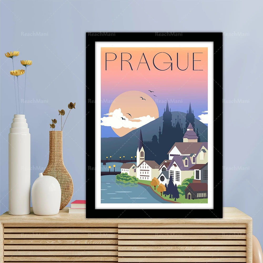 Prague, Barcelona, ​​Spain, Ibiza, Havana, Cuba, Las Vegas, Nevada, Vienna, Austria, Krakow, Budapest travel scenery posters