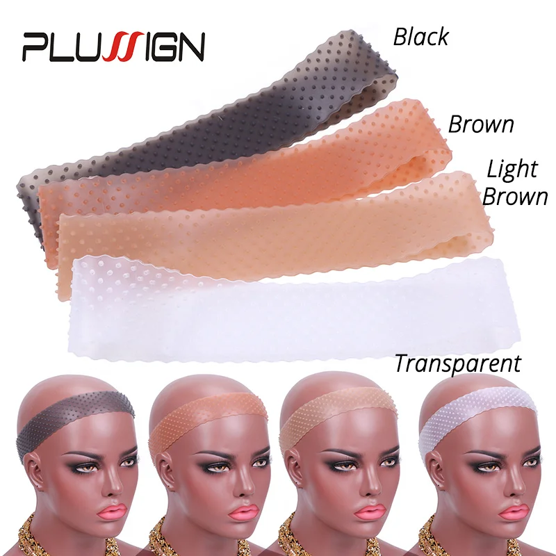 Plussign Seamless Silicone Wig Grip Headbands For Women Hair Fix Tools Gripper Strong Hold Elastic Strtchable Wig Wrap M L Size