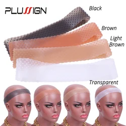 Plussign-diademas de agarre de silicona sin costuras para mujer, herramientas de fijación del cabello, pinza de sujeción fuerte, envoltura de peluca elástica, talla M y L