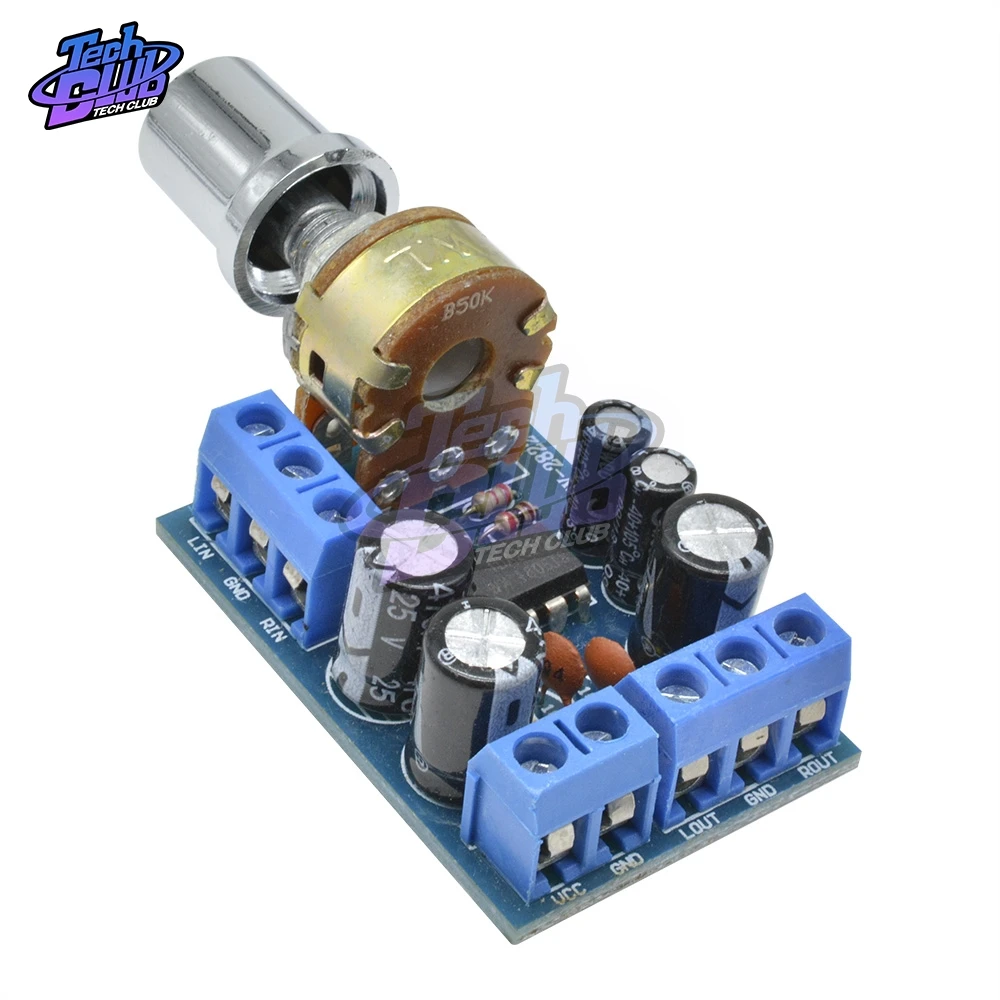 TDA2822 TDA2822M DC 5V 12V Mini 2.0 Channel 2*1W Stereo Audio Power Amplifier Board CAR Volume Control Potentiometer Module