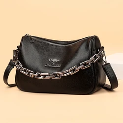 The New Summer Simple Chain Handbags And Purses Female Travel Totes Cute Solid Color Small PU Leather Shoulder Bags For Women