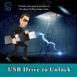 Escape room prop USB flash driver prop insert USB drive to unlock real life escape room prop usb disk U-disk to escape chamber