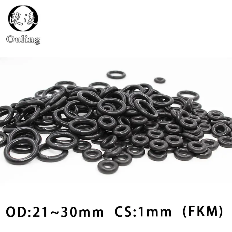 

5PCS Fluorine rubber Ring Black FKM O ring Seal 1mm Thickness OD21/22/23/24/25/26/27/28/29/30mm Rubber O-Ring Seal Gasket