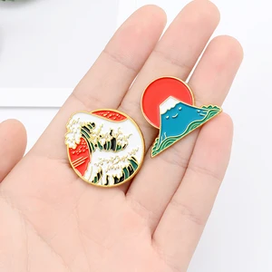 Kollektion für Mountain Peak Nature Pins, Mountain Peak Abzeichen, Wandering River Landscape Jewelry, Geschenk für Outdoor -Liebhaber 6 Hauptverkäufe streunende Kinder Ring - №4