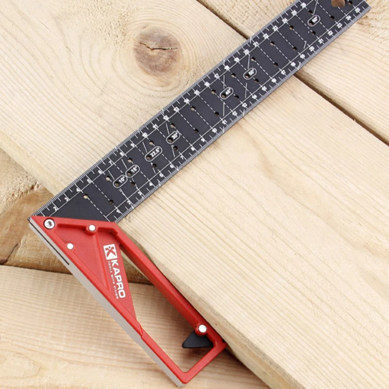 Kapro 354 45/90 Degree Triangle Square Ruler Woodmarking ruler Right angle ruler with hole 25/30/40cm aluminum alloy