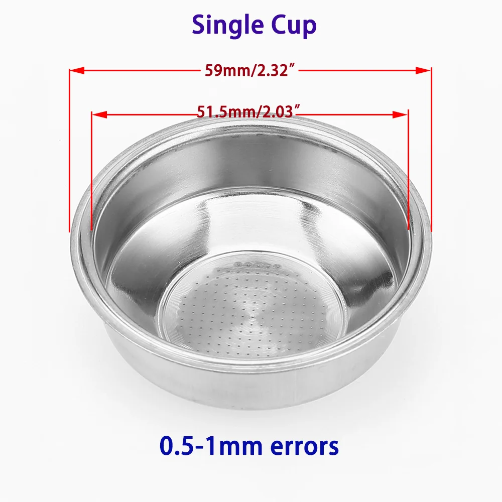 51mm Single-Cup Non-Pressure Coffee Machine Filter Basket for Household Coffee Maker Kitchen Accessories Coffee Parts