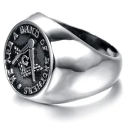 Vintage Men's Round Freemason Mason Templar Masonic Ring US SIZE 7/8/9/10/11/12/13/14/15
