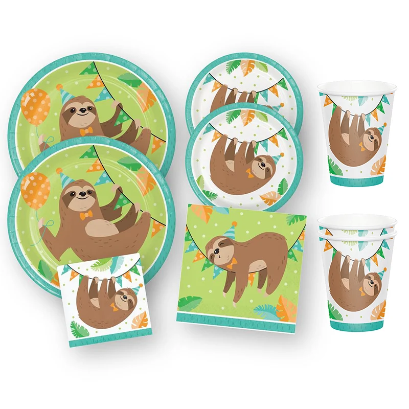 Birthday Party Decorations Disposable Tableware Paper Plate Cup Jungle Safari Theme Party Kids Favors Boy Baby Shower Decoration