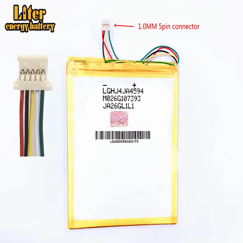 1.0MM 5pin connector 6000mAH,4593105 3.7V,Tablet PC battery X80H X80HD X80Plus X80Pro A80HD A80se P85HD P85A T20,VI40, A86 P85