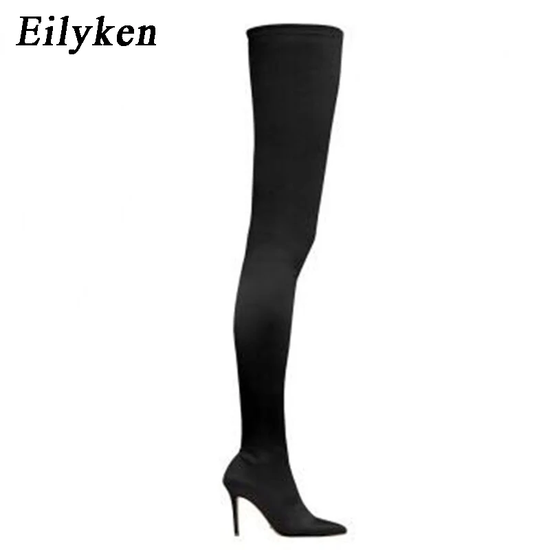 Eilyken 2024 Thigh High Women Boots Over The Knee Elastic Stretch Sexy Nightclub Shoes Long Zapatillas Mujer