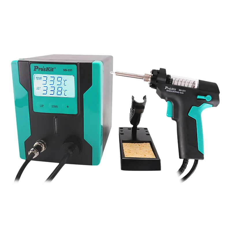 Pro'sKit SS-331H ESD LCD Digital Electric Desoldering Pump BGA Desoldering Suction Vacuum Solder Sucker Gun Auto Sleep 220v