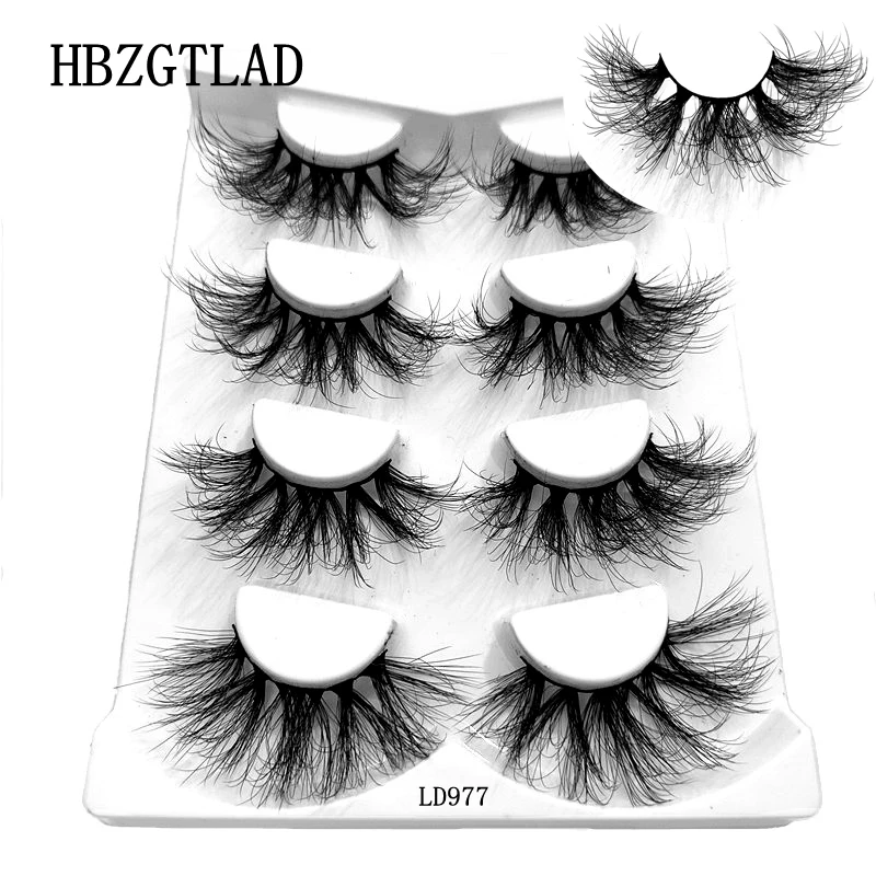 2-8 Pairs 25 Mm 3d Mink Wimpers Bulk Faux Met Custom Box Piekerige Natuurlijke Nertsen Wimpers Pack Korte groothandel Natuurlijke Valse Wimpers