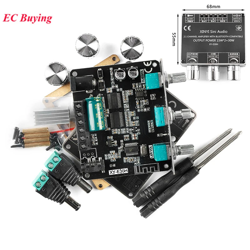 E100L E30H 2.1 Channel Bluetooth-compatible 5.0 Digital Power Amplifier Board Module 15W*2+30W Audio Stereo Subwoofer AMP