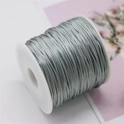 1MM Silver Nylon Chinese Satin Silk Knot Cord Rattail Thread Necklace Macrame String Jewelry Findings Beading Rope #484